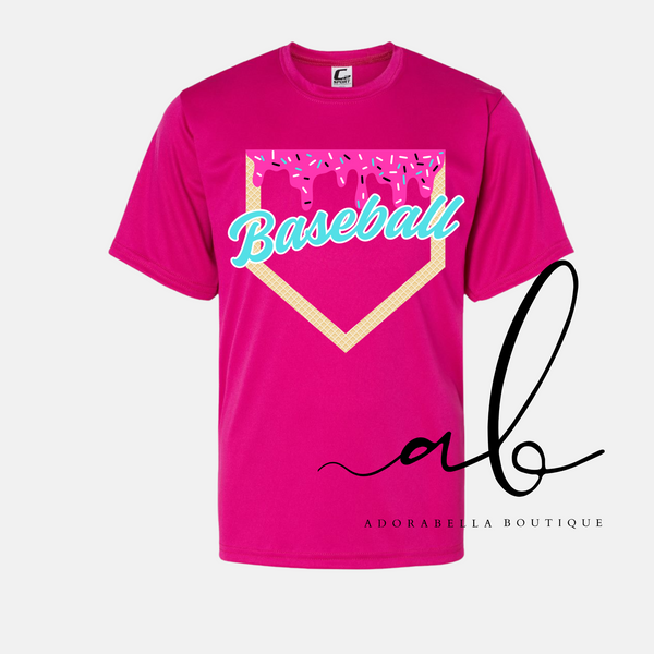 Baseball Waffle Cone Home Plate Drip Custom Design