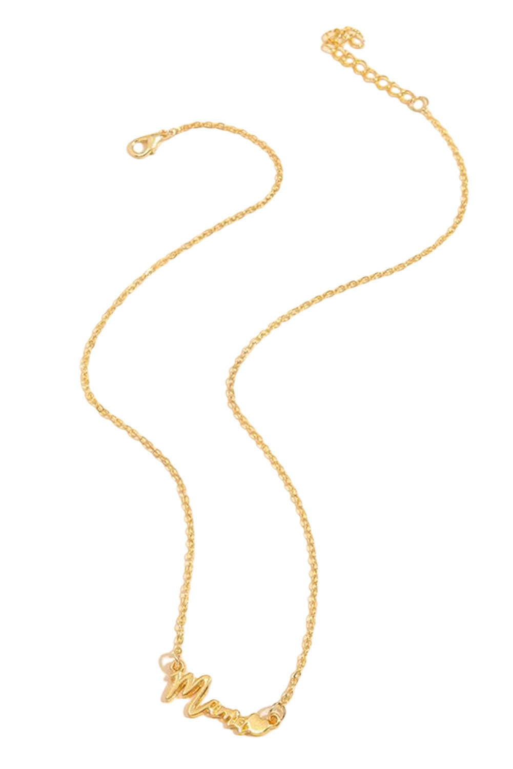 Gold mama Alphabet Heart Shape Pendant Necklace