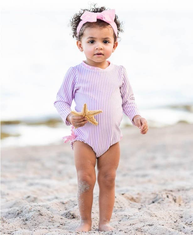 Girls Pink Polka Dot Swim Bow Headband: One Size