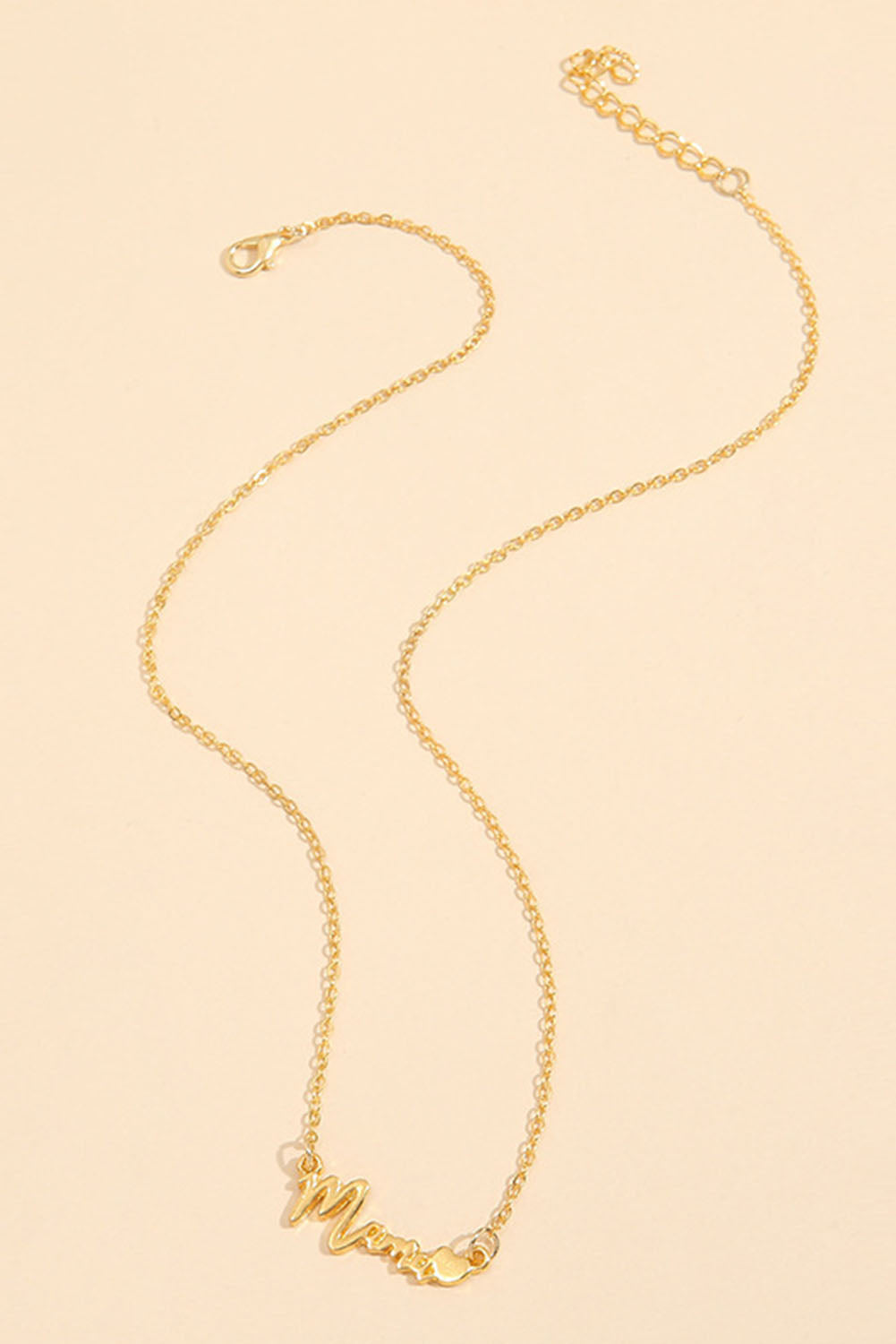 Gold mama Alphabet Heart Shape Pendant Necklace