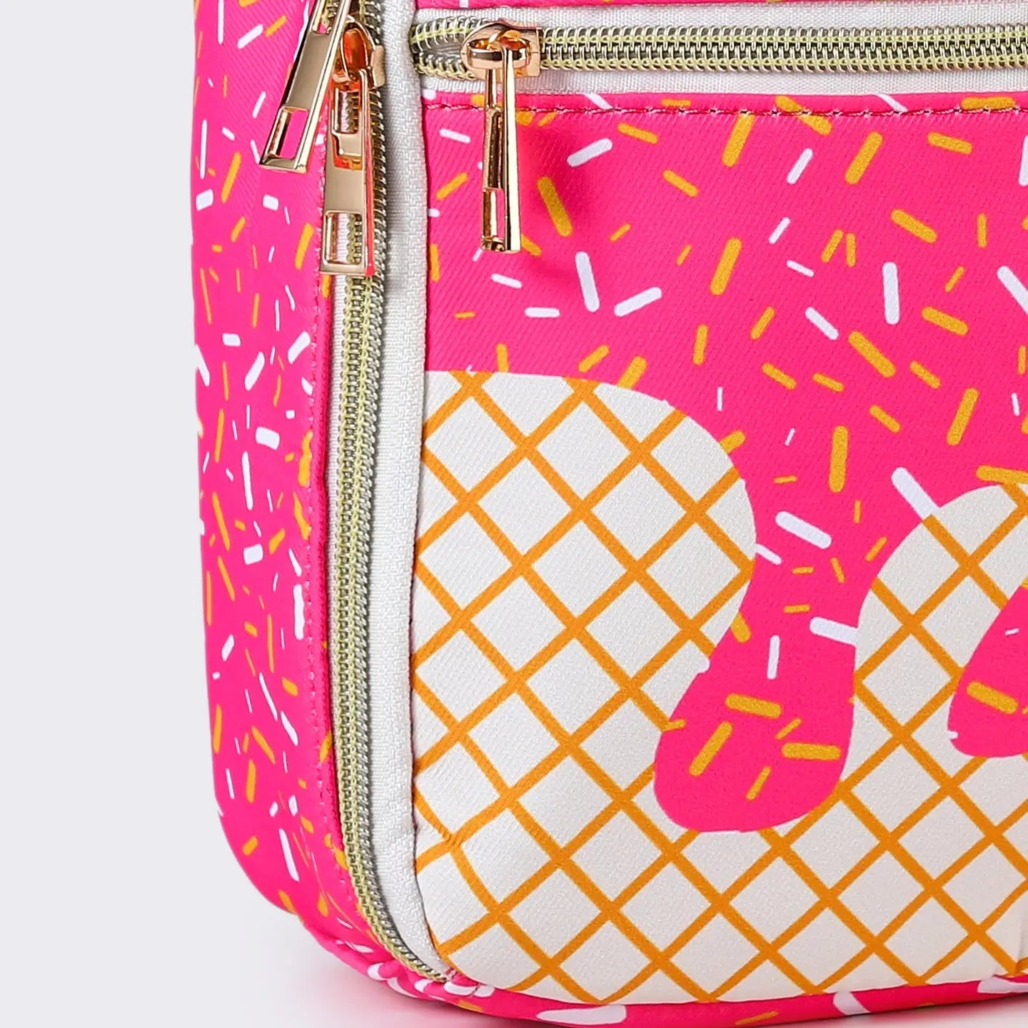 Pink Sprinkle Ice Cream Drip Kids Canvas Lunchbox