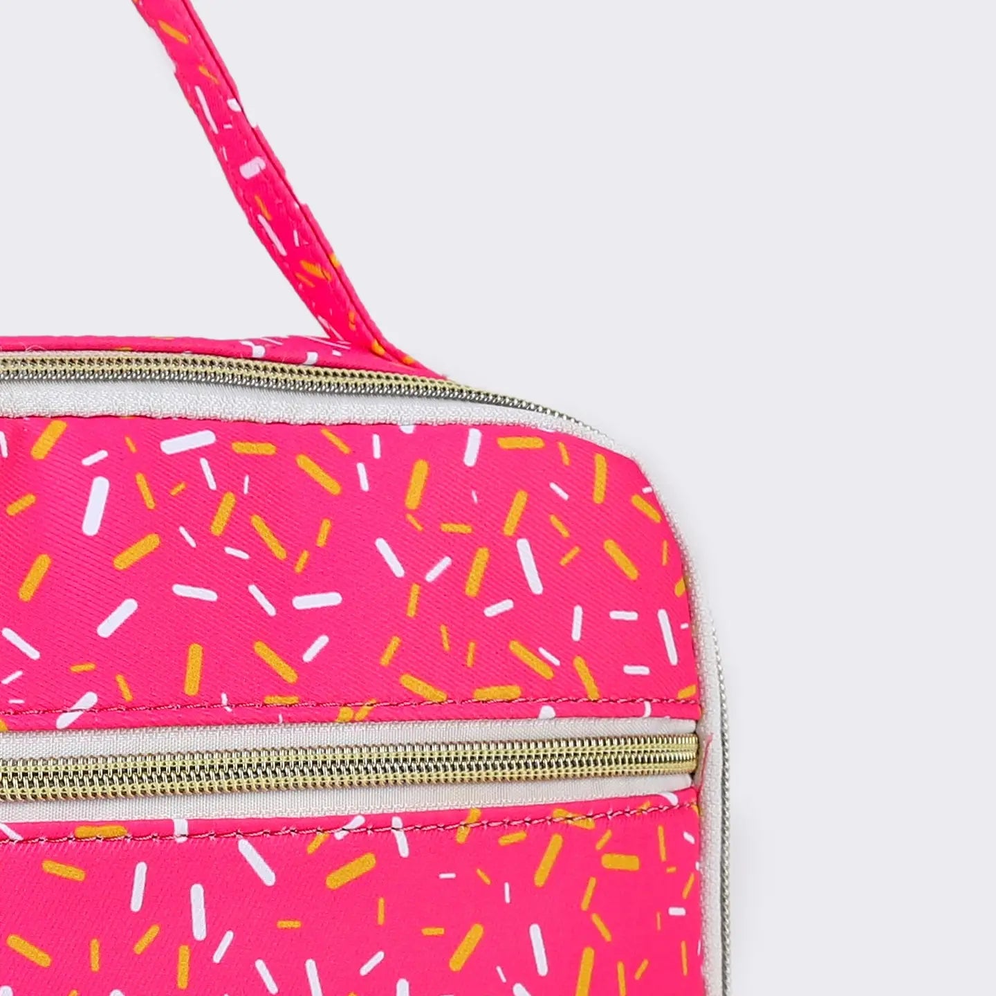 Pink Sprinkle Ice Cream Drip Kids Canvas Lunchbox