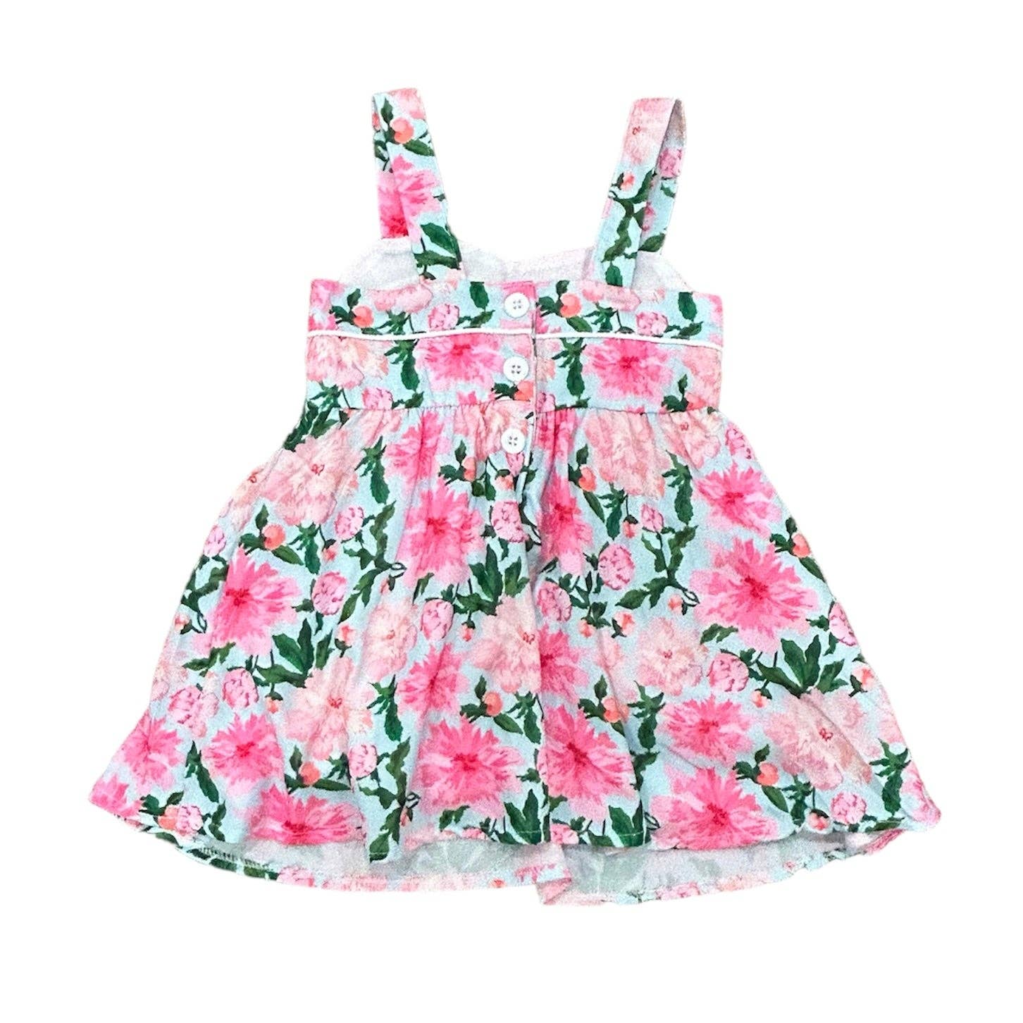 Easter Dress - Claire Sweetheart Tank Dress - Pink Peonies: LG