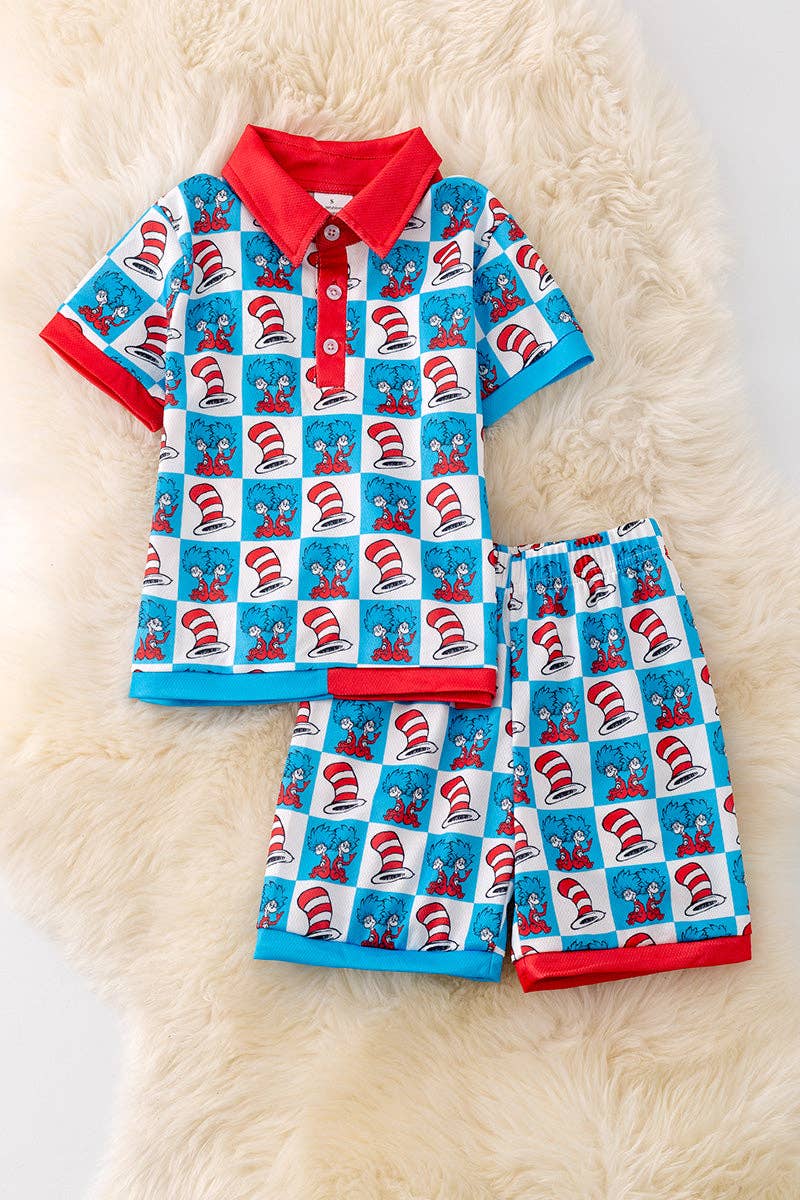 Thing 1 & 2, 2 piece short set. OFB50025 Jean: 2XL