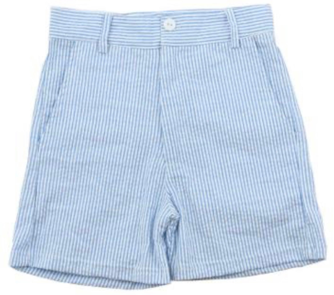 PRE ORDER Blue Gingham Custom 4th of July Boys Polo & Shorts Set