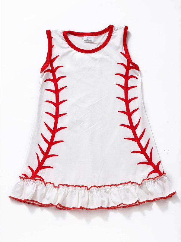 Baby Girls Sleeveless Baseball Dresses
