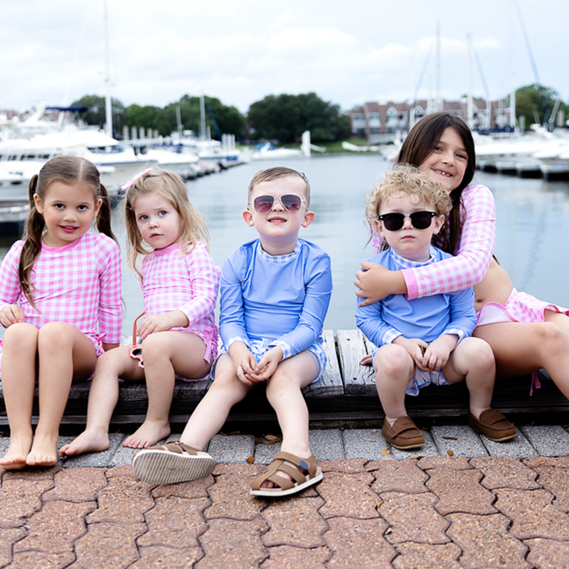 Whale & Pink Swim Gingham Swim Collection