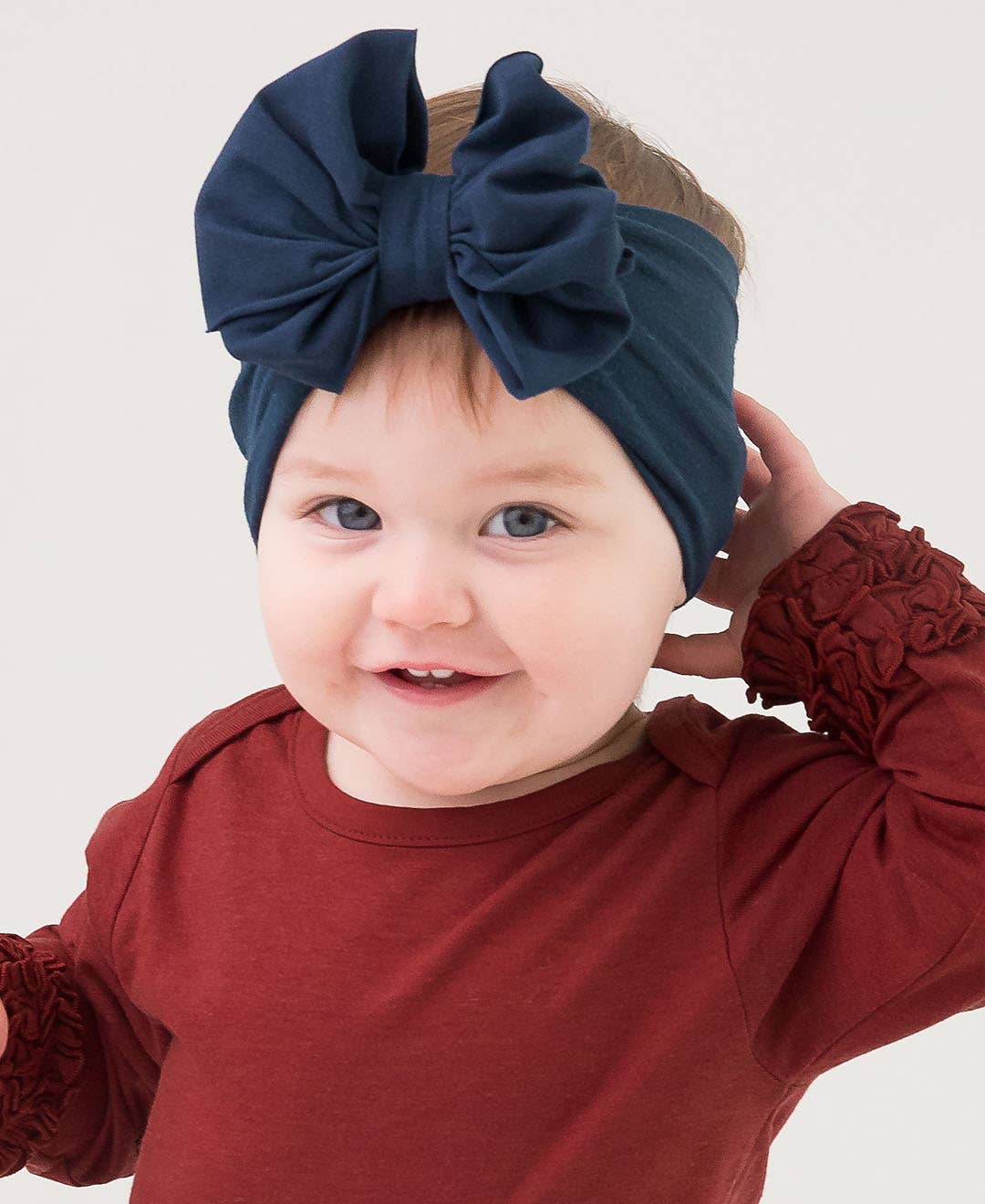 Girls Dark Navy Big Bow Headband: ONE SIZE