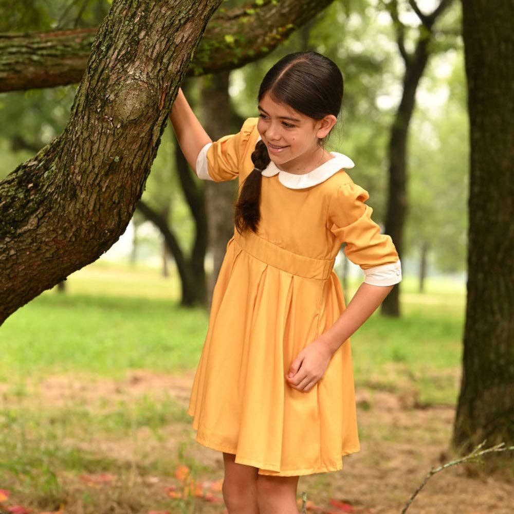Fall Dresses 2024- Kids- Mini Mabel Peter Pan - Amber: 12