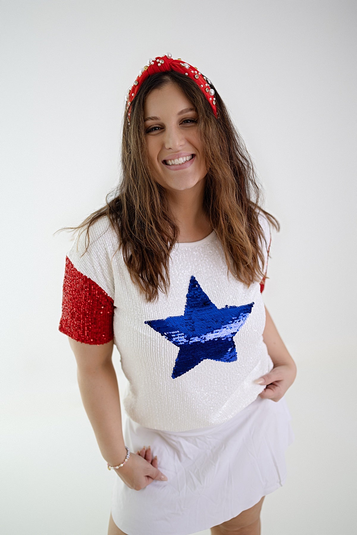4th of July sequin top