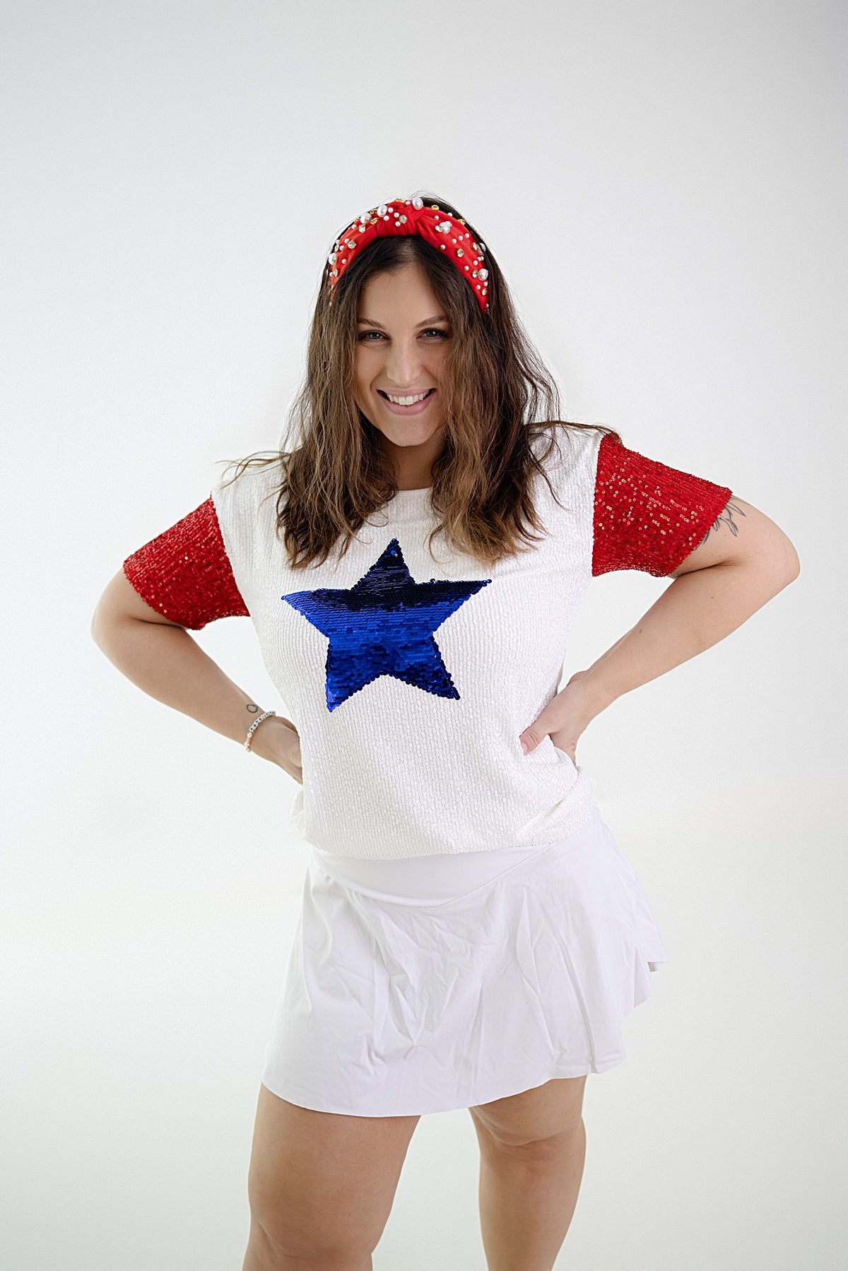4th of July sequin top