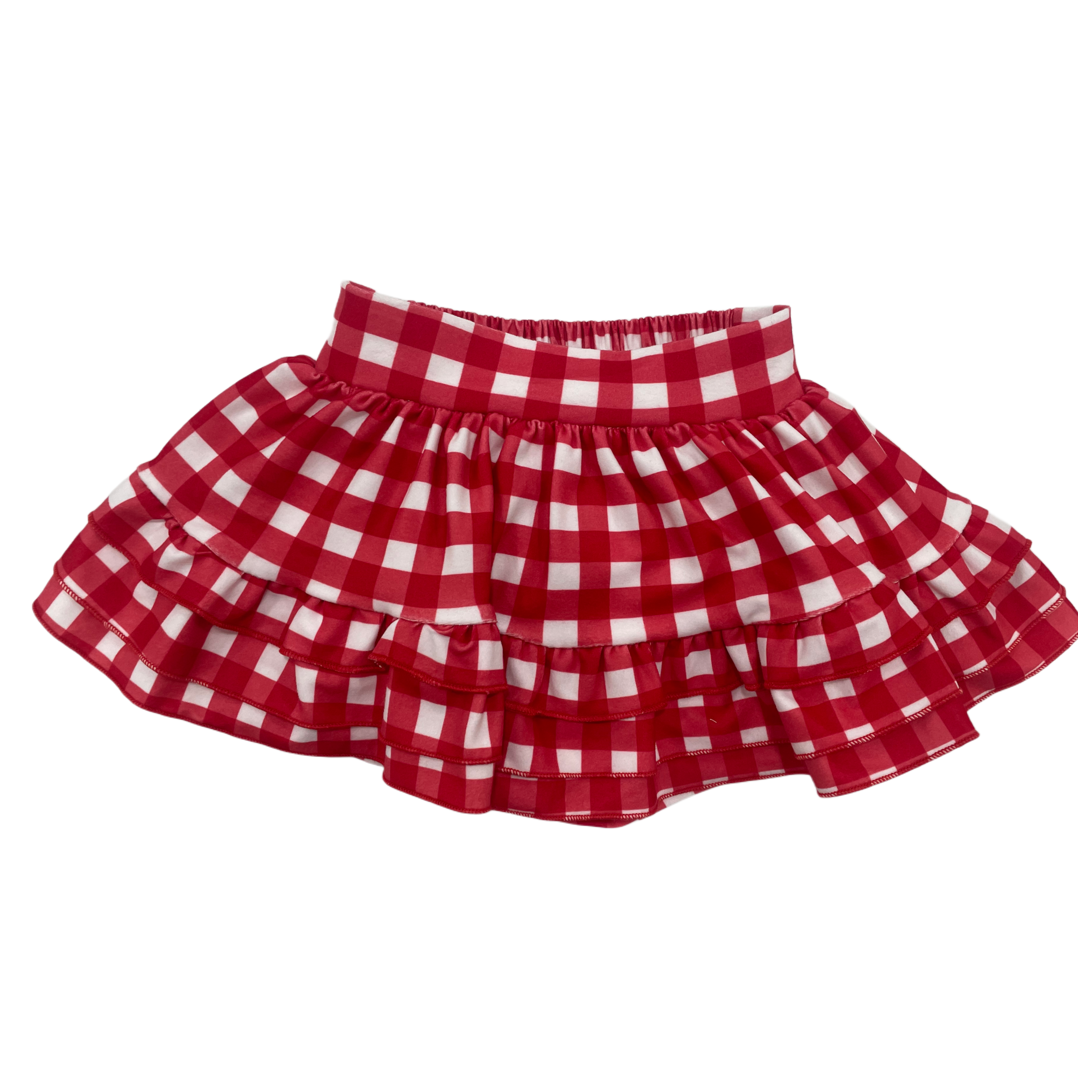 Annie Ruffle Skort - Red Gingham