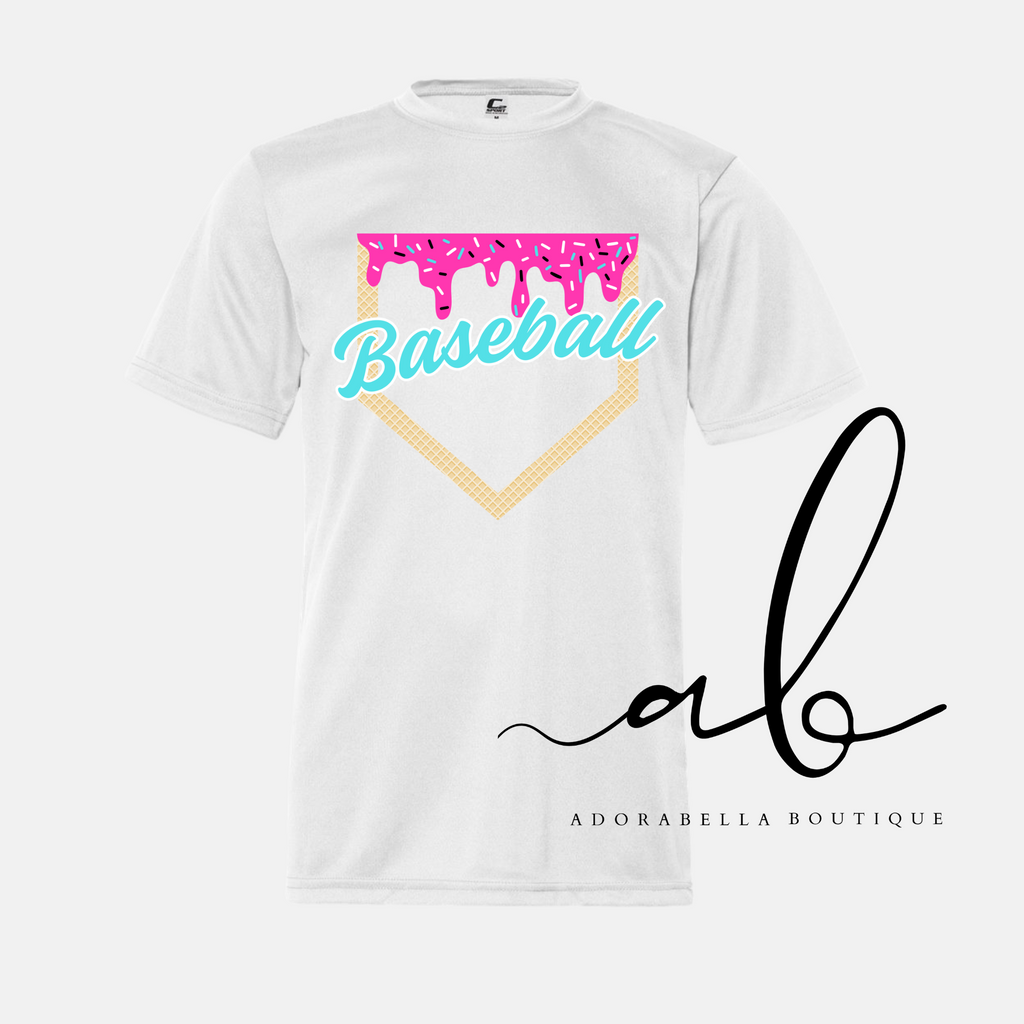Baseball Waffle Cone Home Plate Drip Custom Design