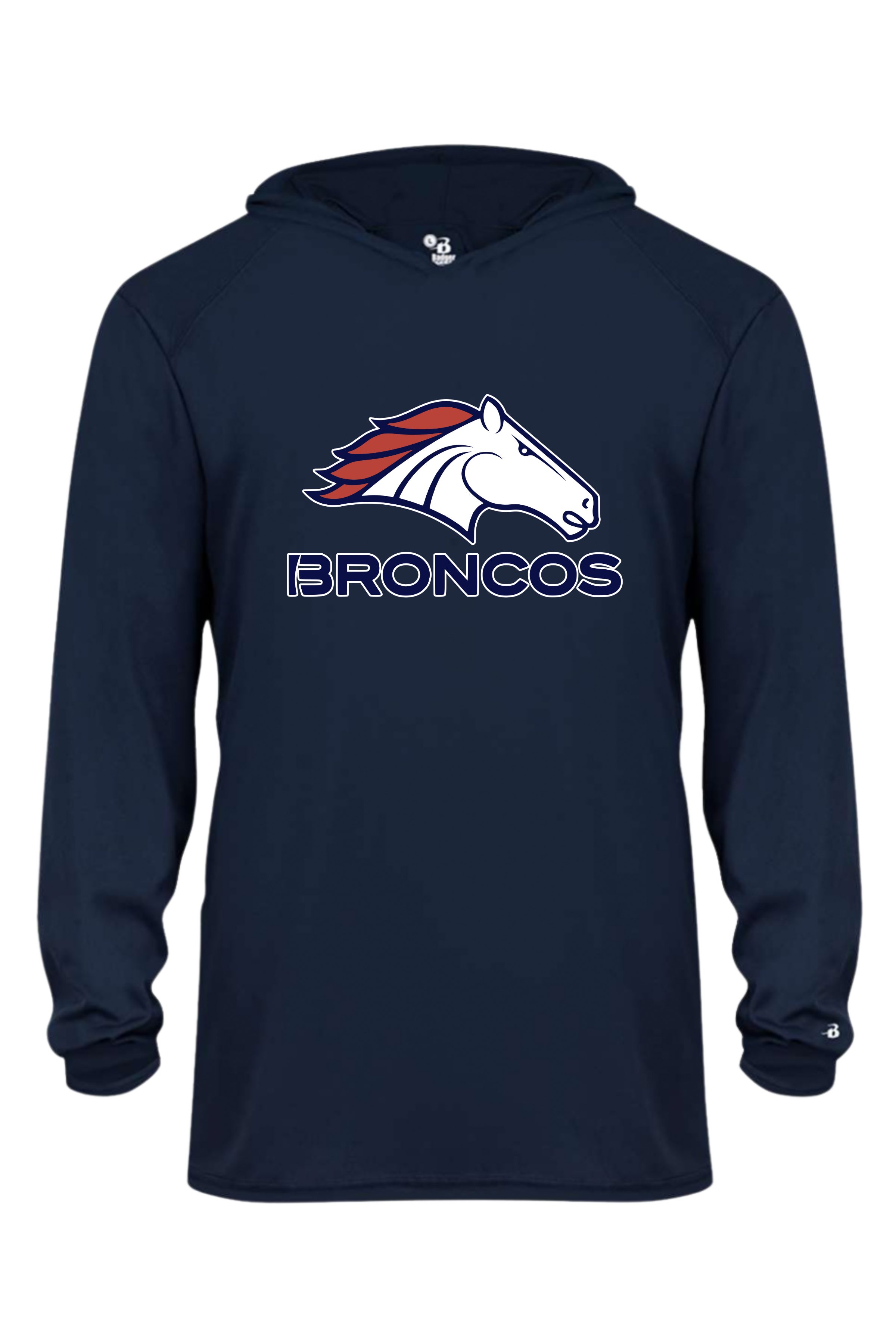 Broncos Pride Custom Long Sleeve Performance Tee With Hoodie