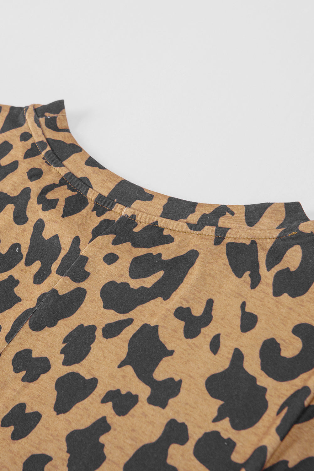 Leopard MAMA Letter Print Slit T-Shirt Dress