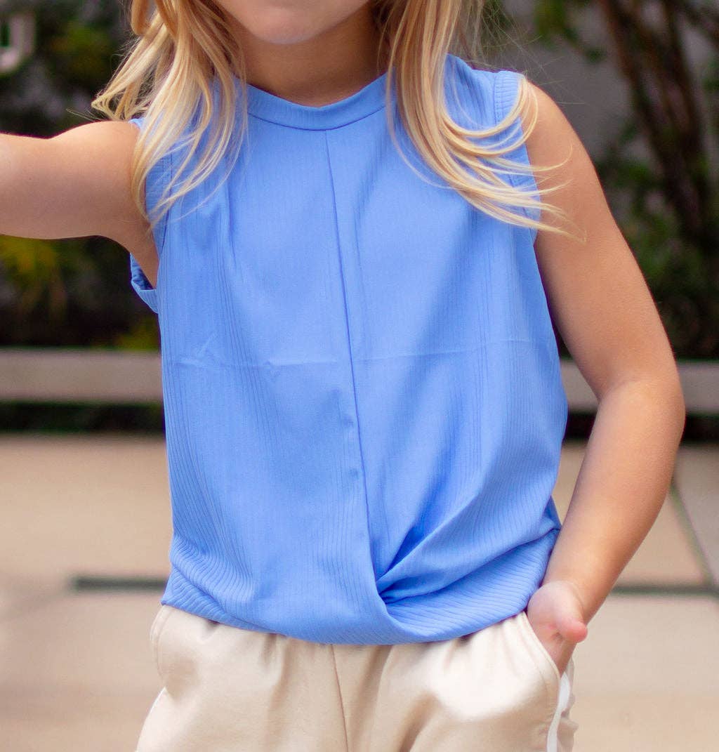 Crop Knot Tank - French Blue: XL