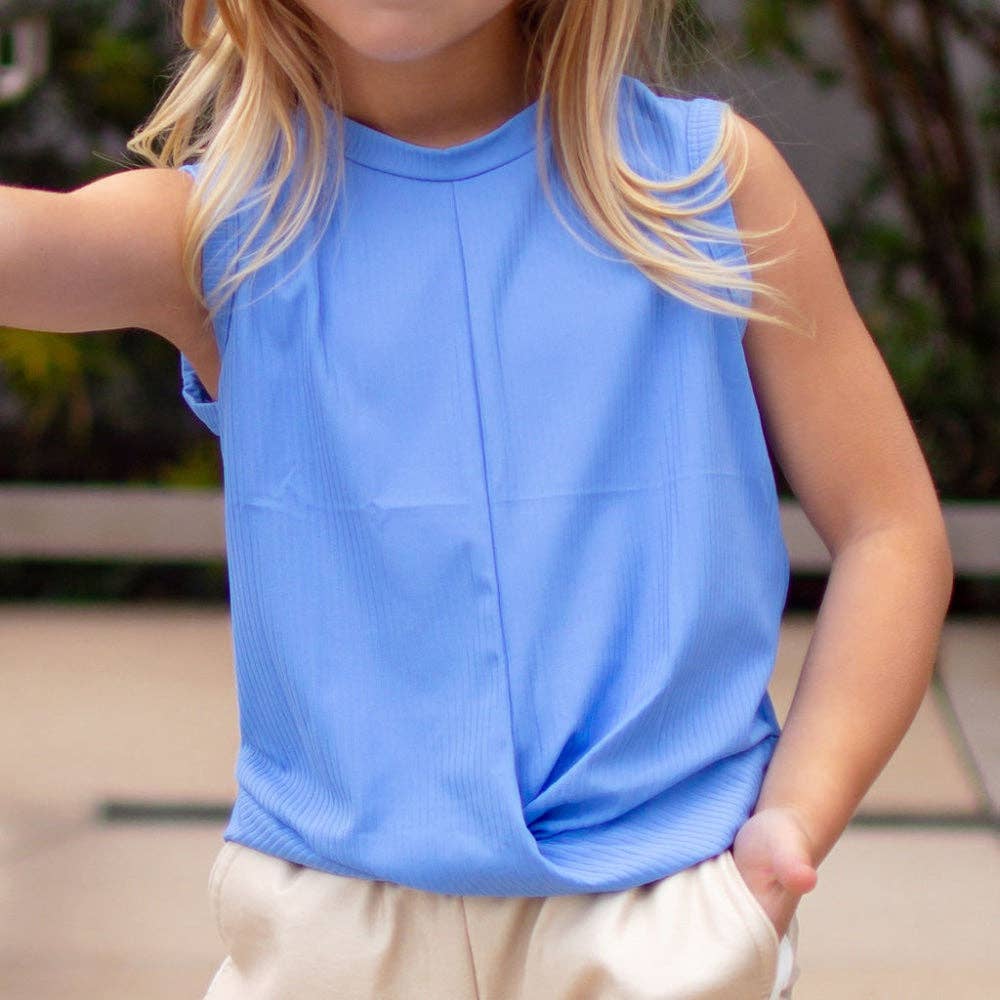 Crop Knot Tank - French Blue: XL