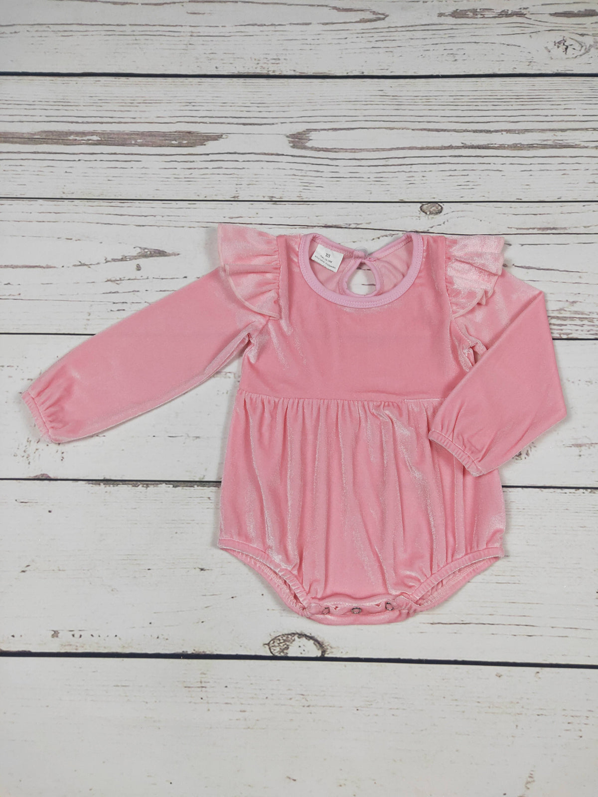Baby Pink Velvet Bubble: 0-3M