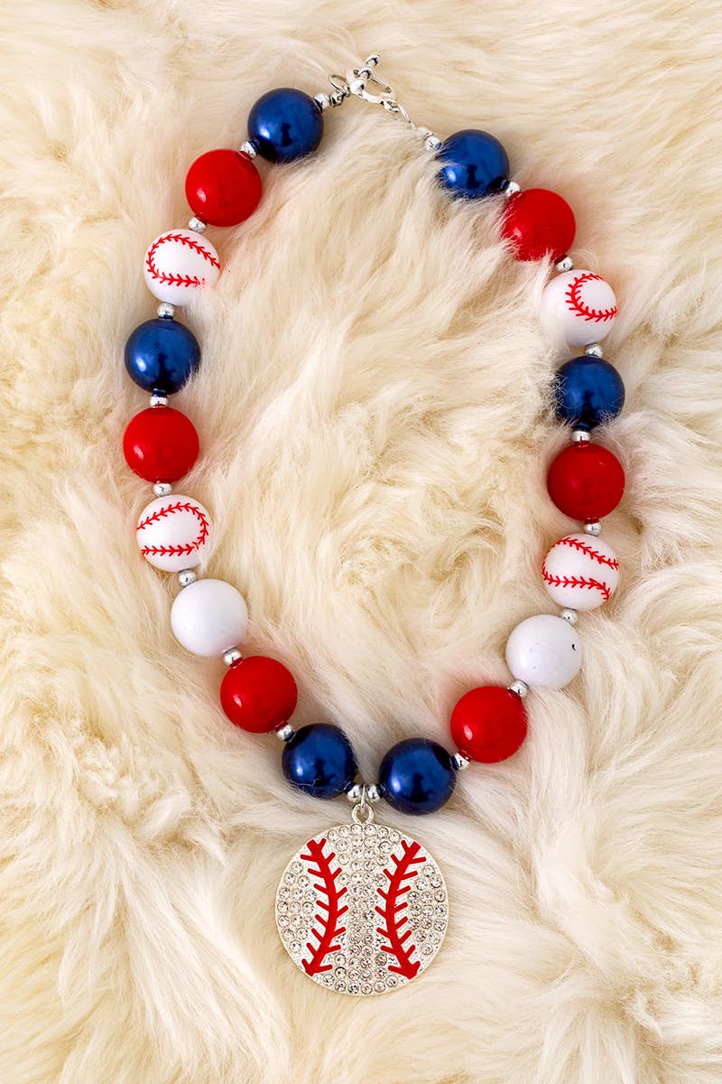 MULTI-COLOR NECKLACE WITH BASEBALL PENDANT. ACG25183018 M