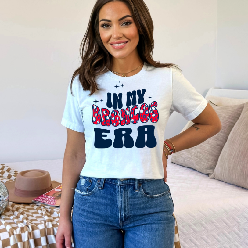 In My Broncos Era With Red Leopard Tee