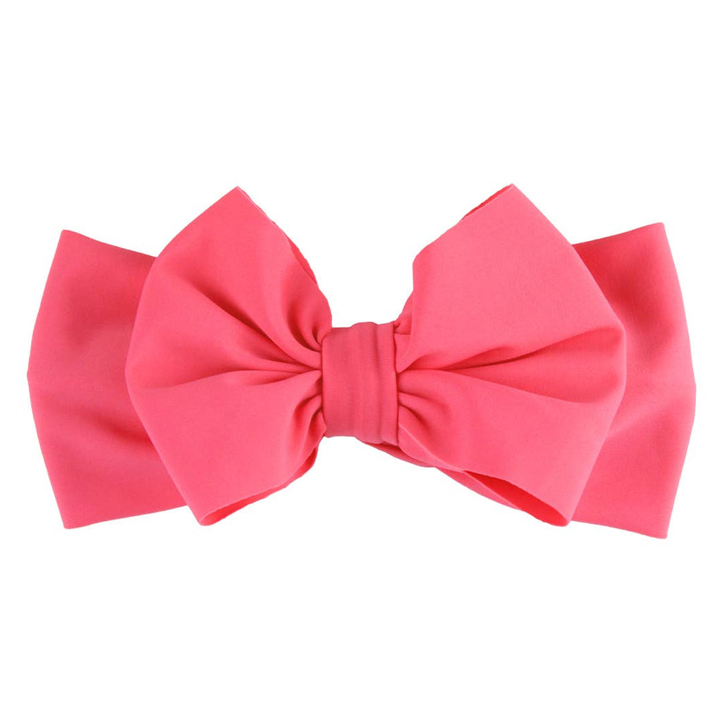Girls Hot Pink Swim Bow Headband: Pink / One Size