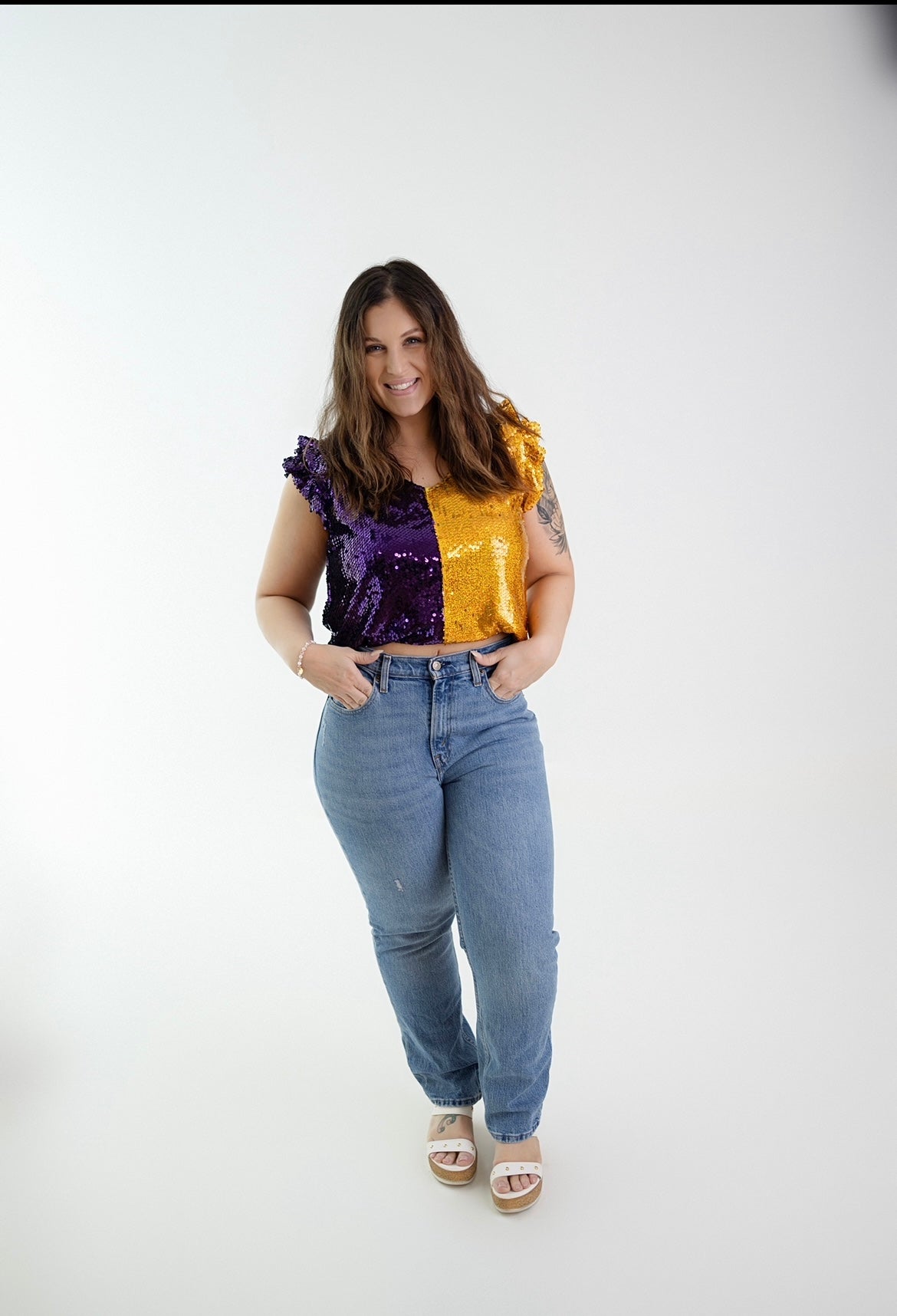 Color Block Sequin Tank