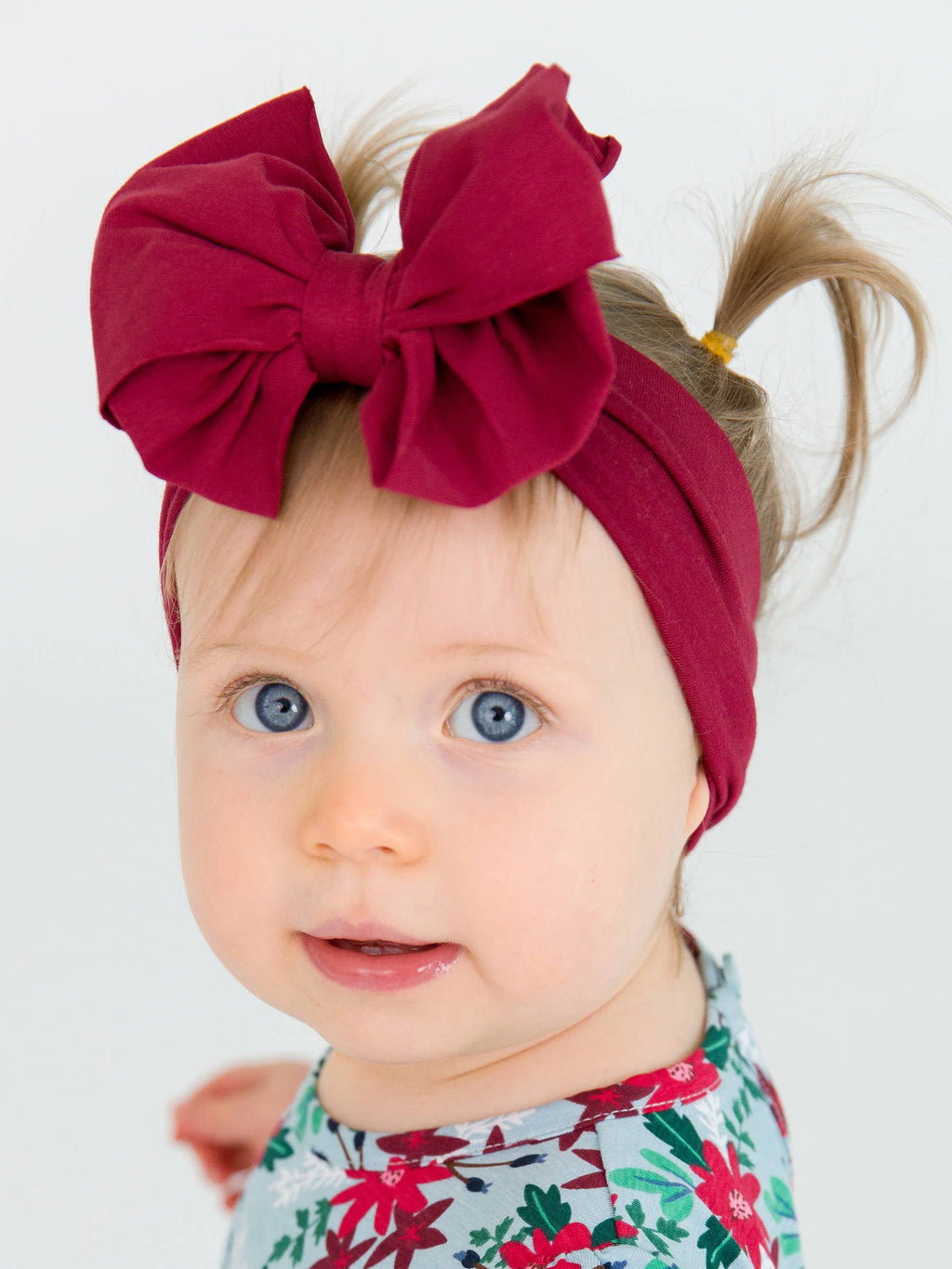 Girls Dark Cherry Big Bow Headband: Red / One Size