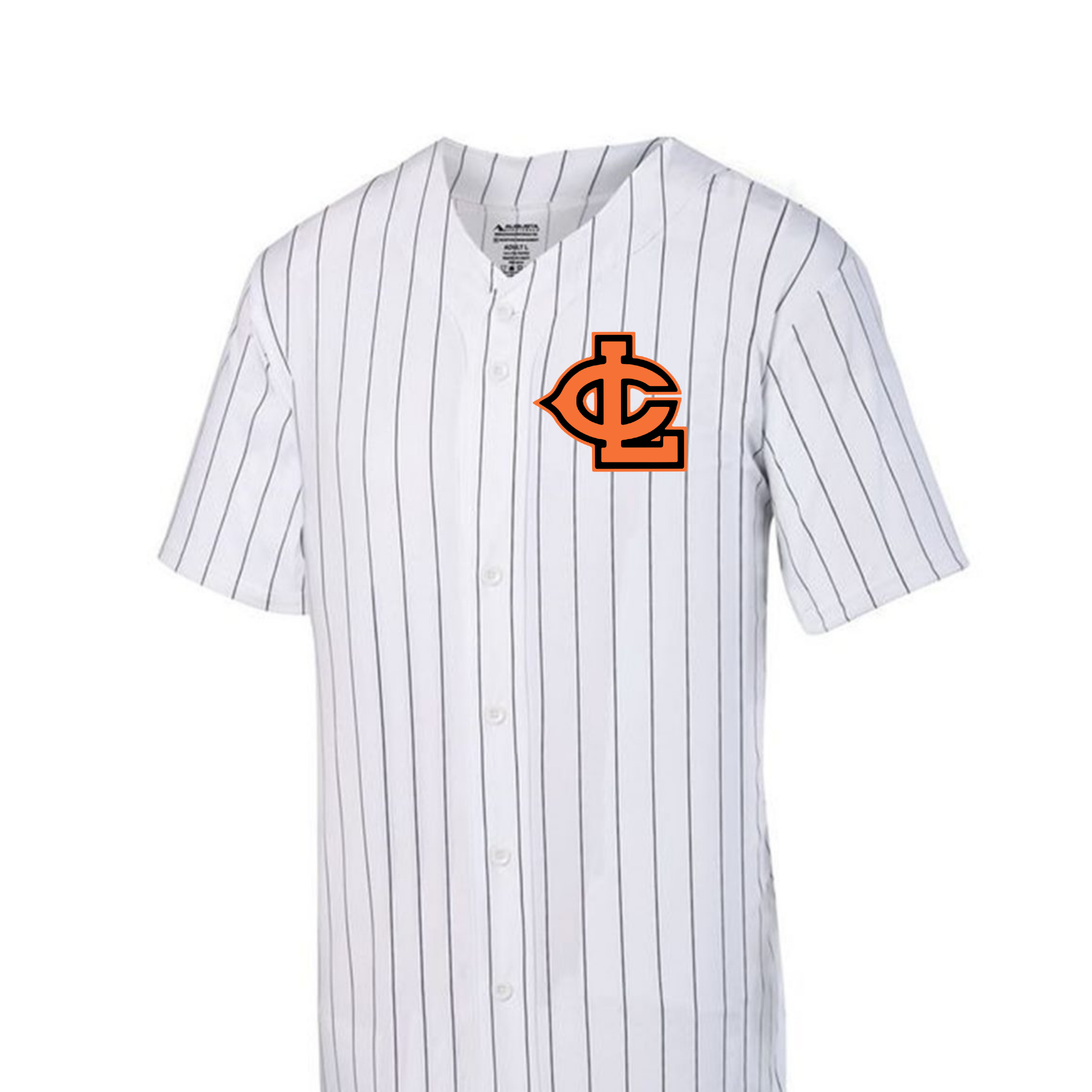 Full Button Pinstripe Baseball Jersey
