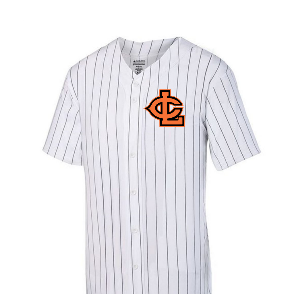 Full Button Pinstripe Baseball Jersey