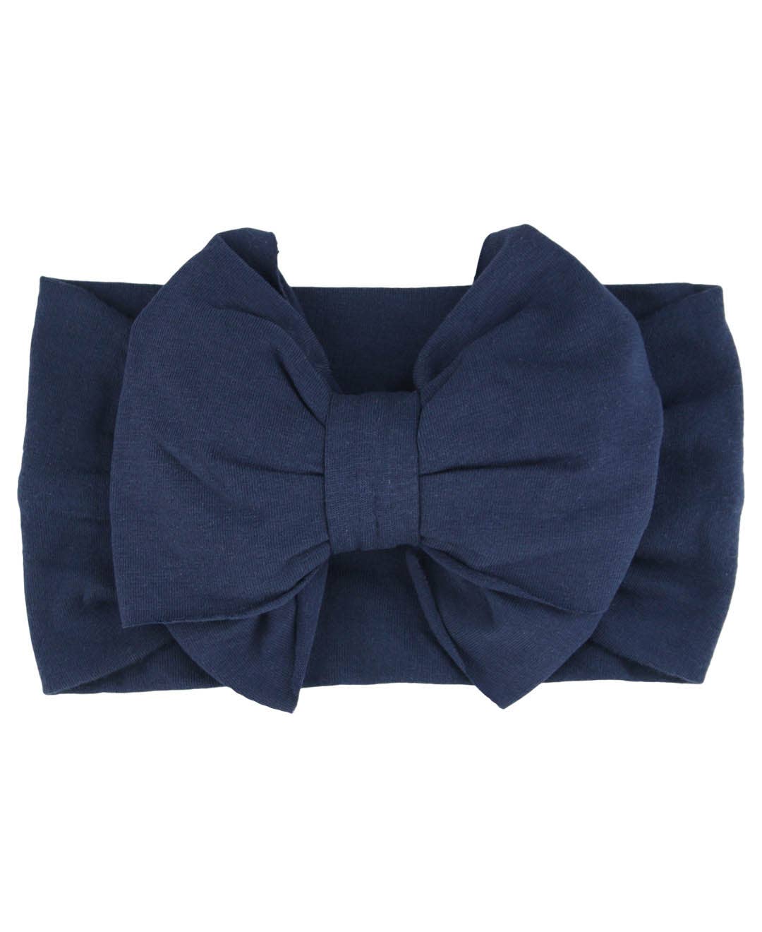 Girls Dark Navy Big Bow Headband: ONE SIZE