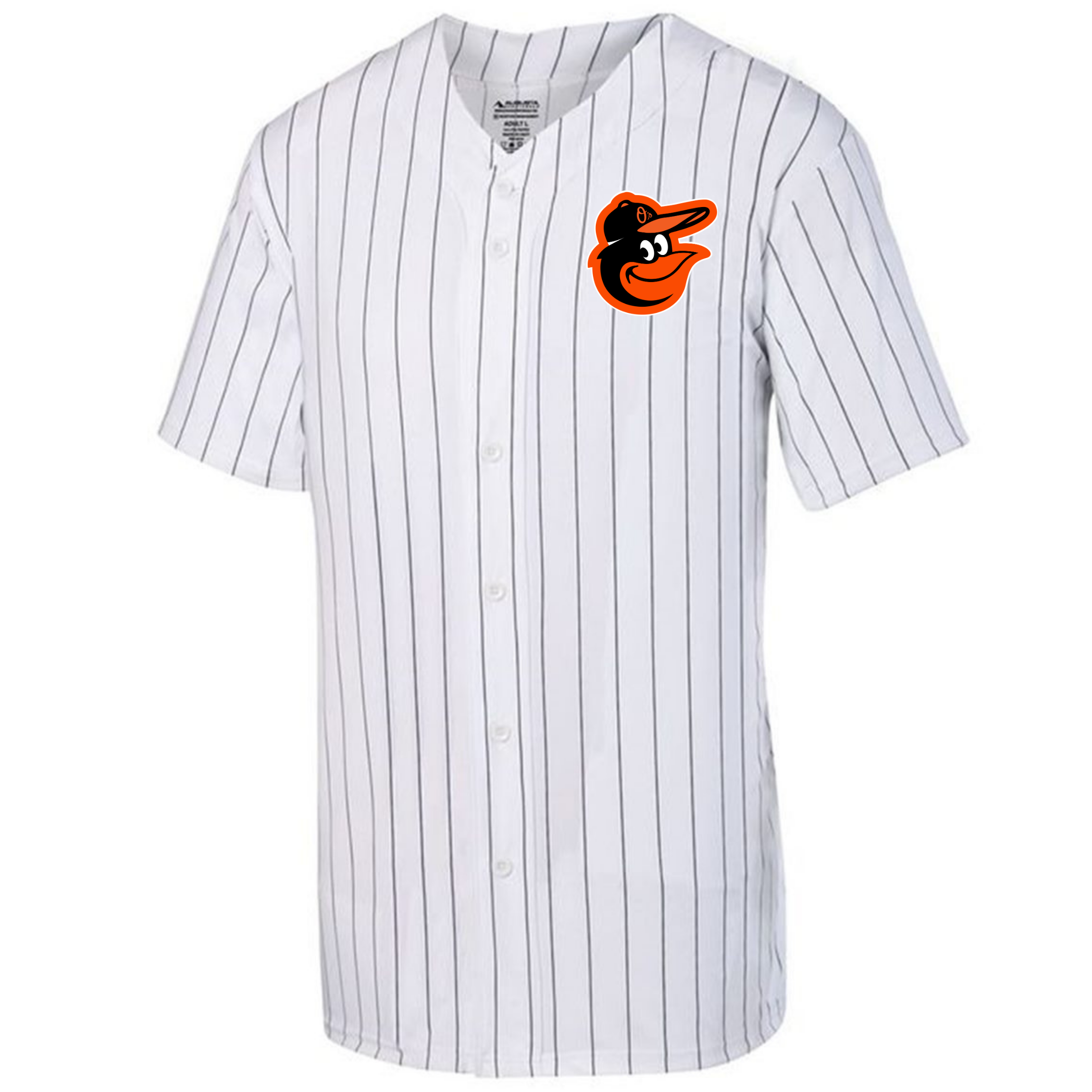 Full Button Pinstripe Baseball Jersey