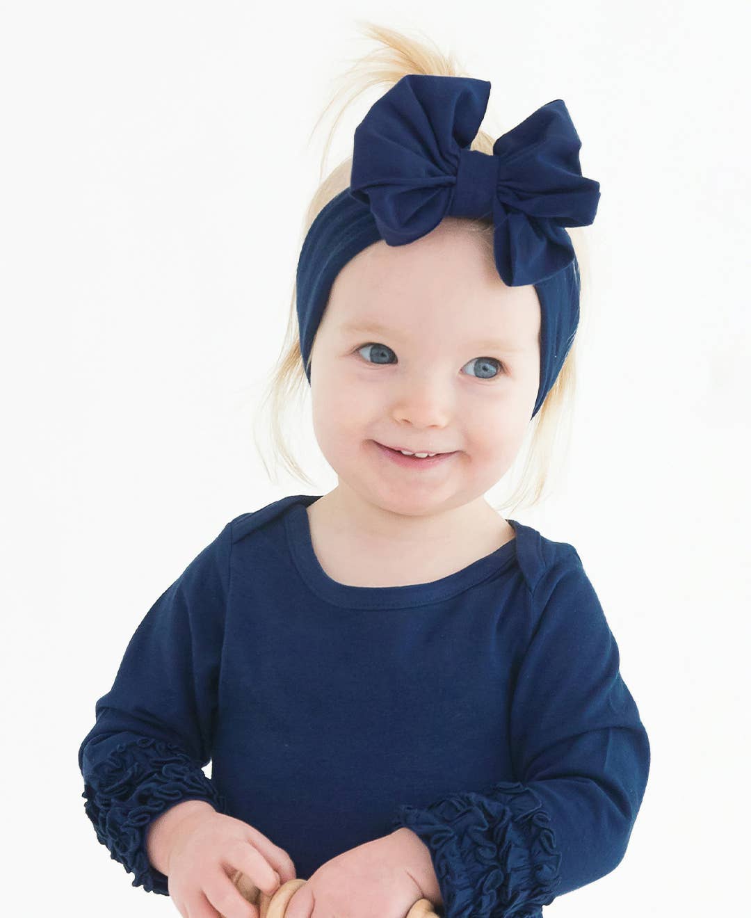 Girls Dark Navy Big Bow Headband: ONE SIZE