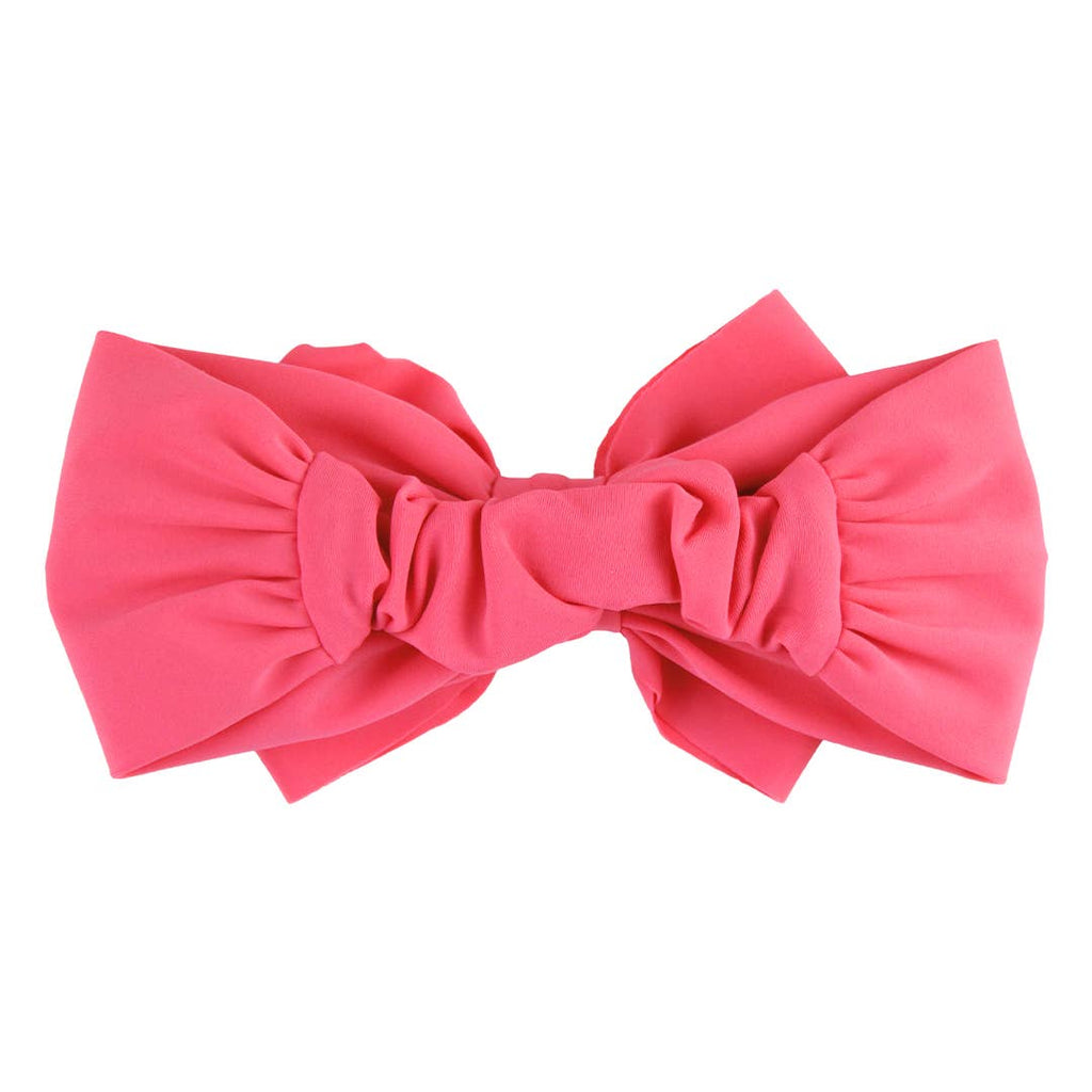 Girls Hot Pink Swim Bow Headband: Pink / One Size