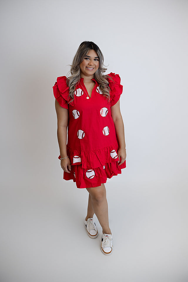 Sequin Baseball Dress Adorabella Boutique Sequin Baseball Dress Adorabella Boutique