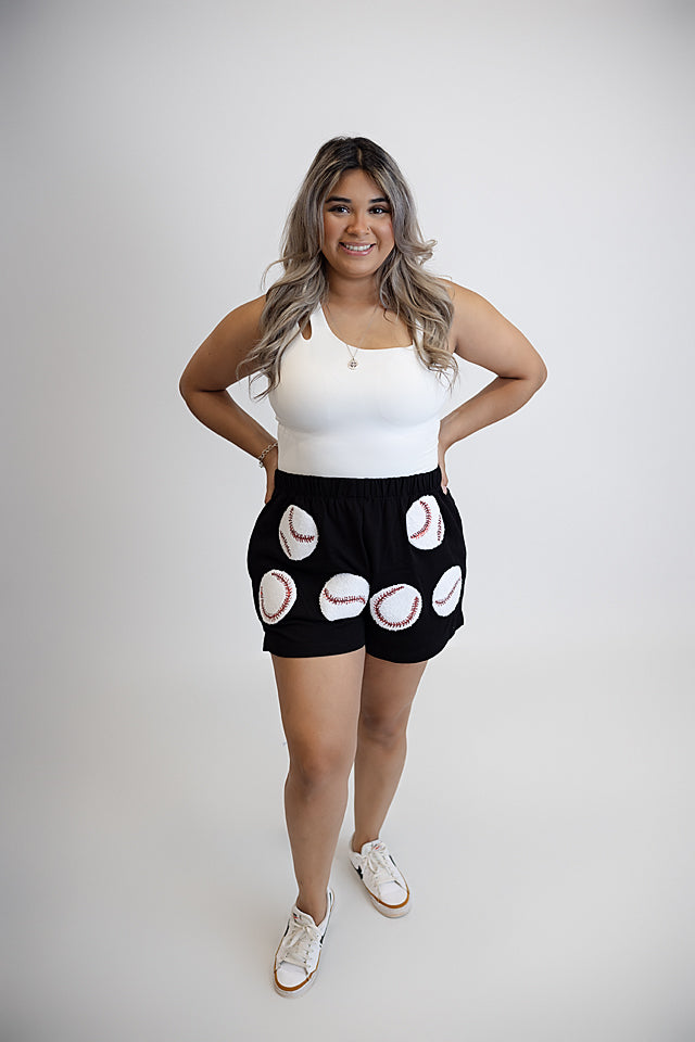 Sequin Baseball Terry Shorts
