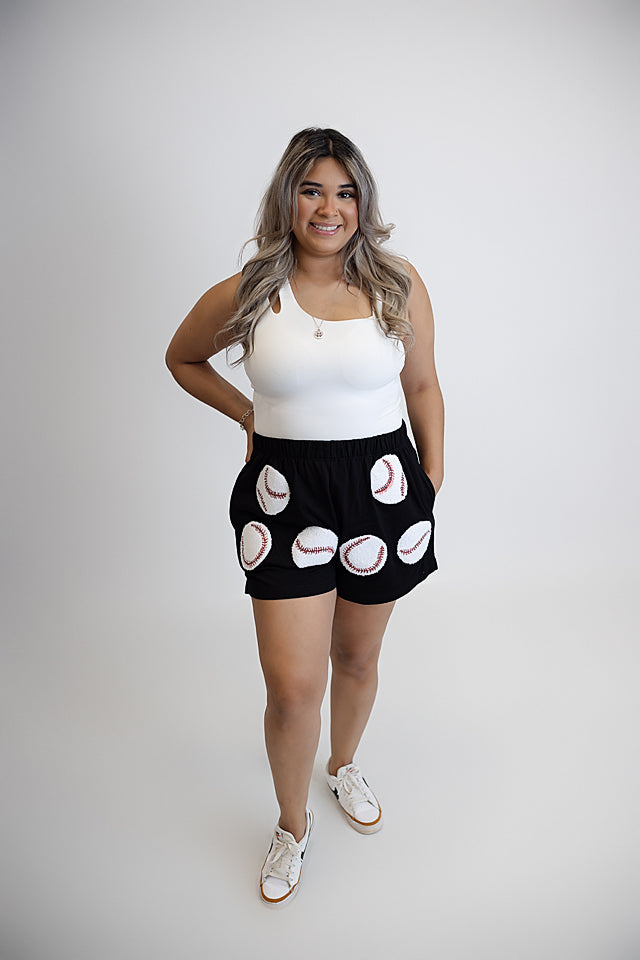 Sequin Baseball Terry Shorts