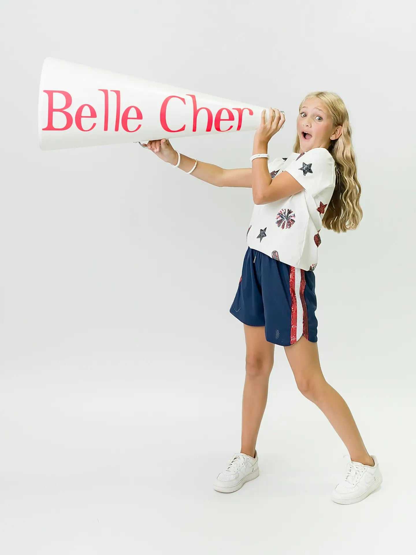 All Star Cheer Sequin Shirt navy/red