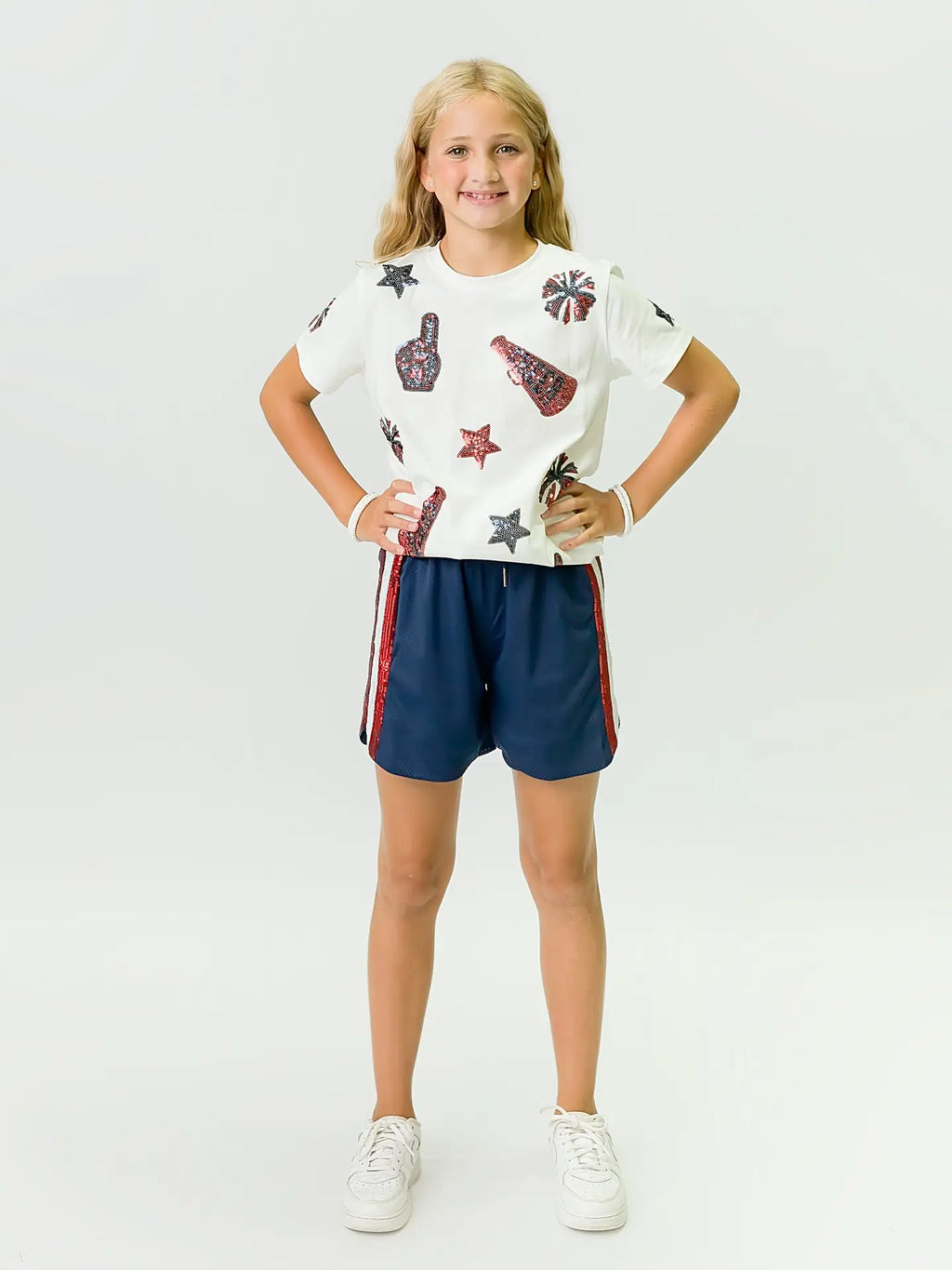 All Star Cheer Sequin Shirt navy/red