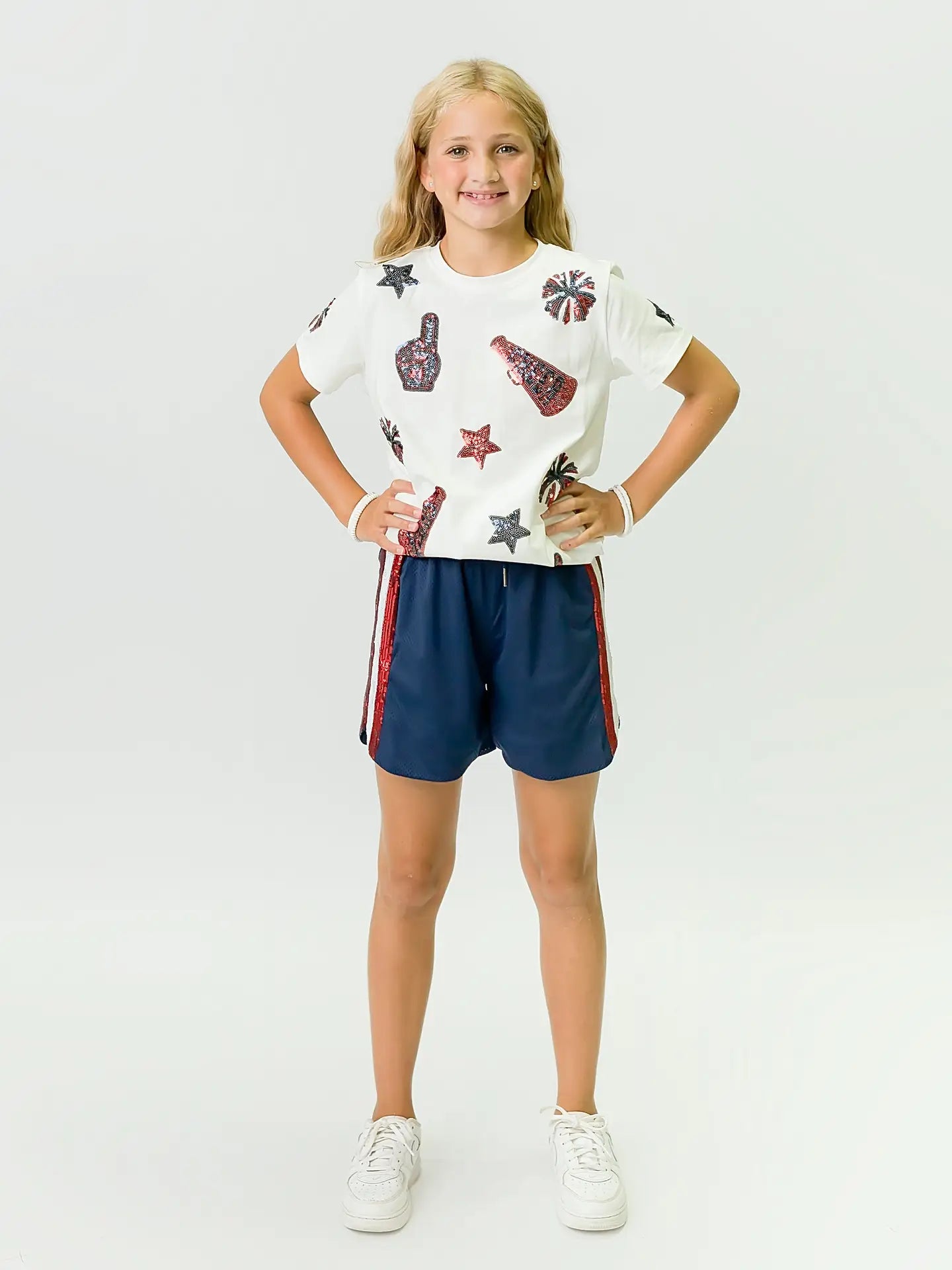 All Star Cheer Sequin Shirt navy/red