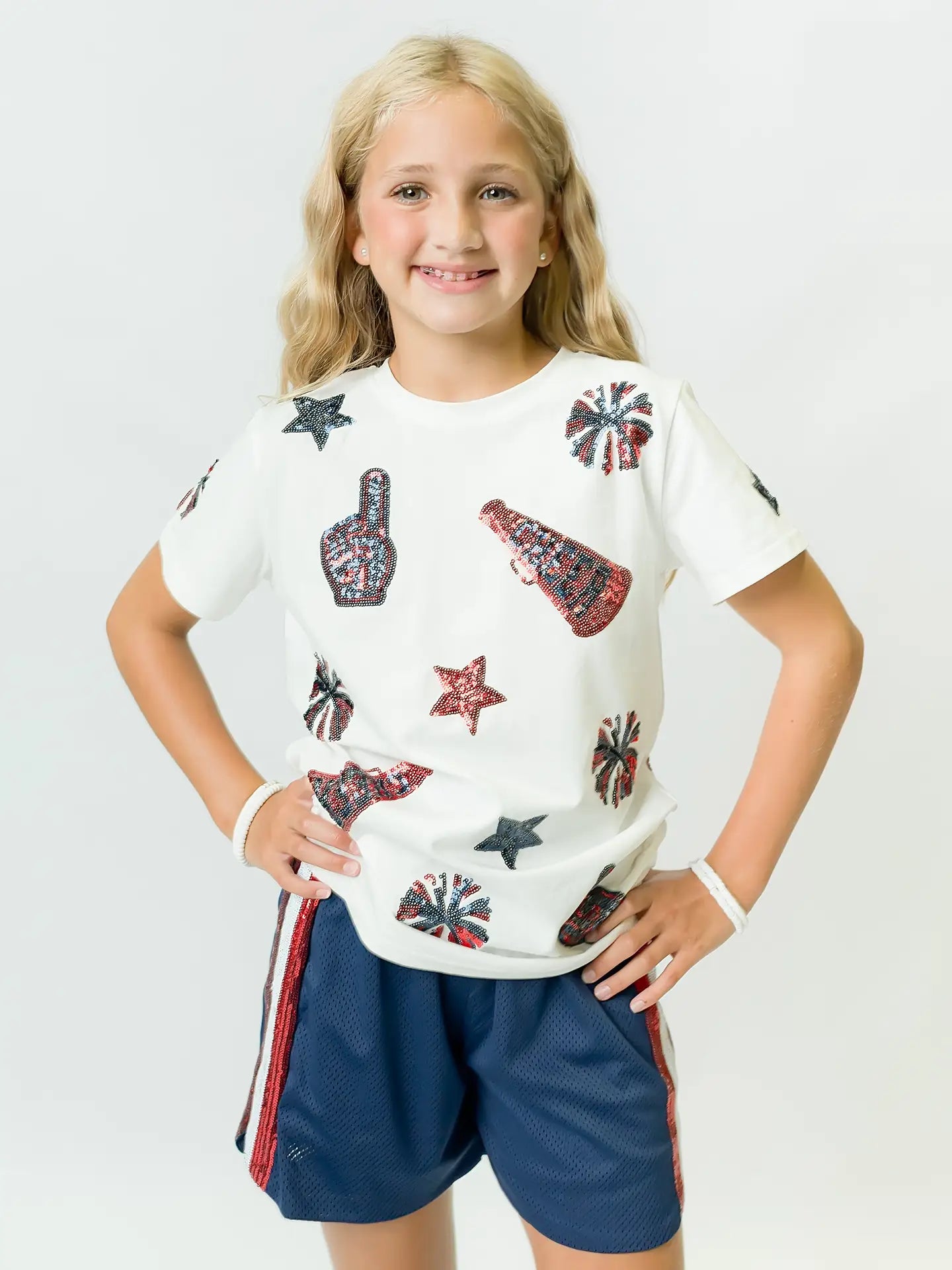 All Star Cheer Sequin Shirt navy/red