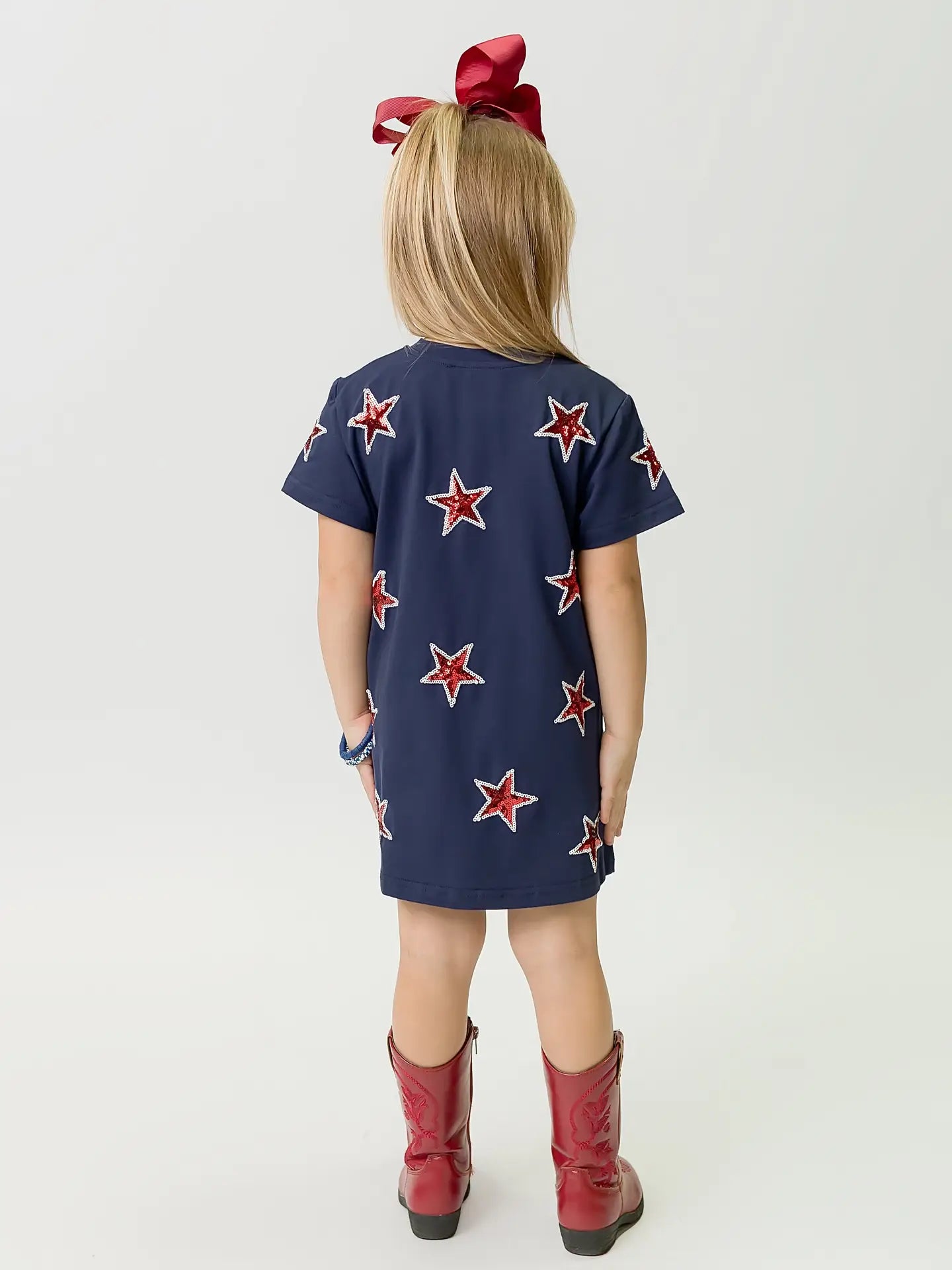All Star Sequin Dress  Navy/ Red