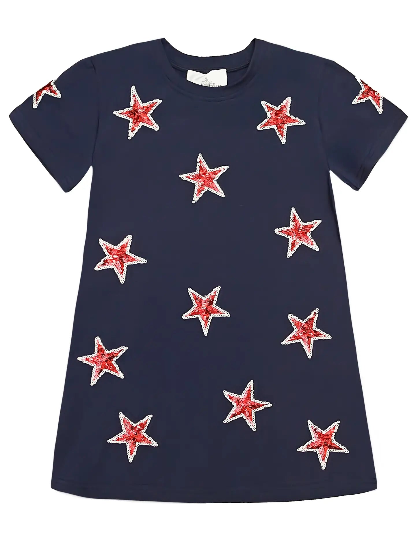 All Star Sequin Dress  Navy/ Red