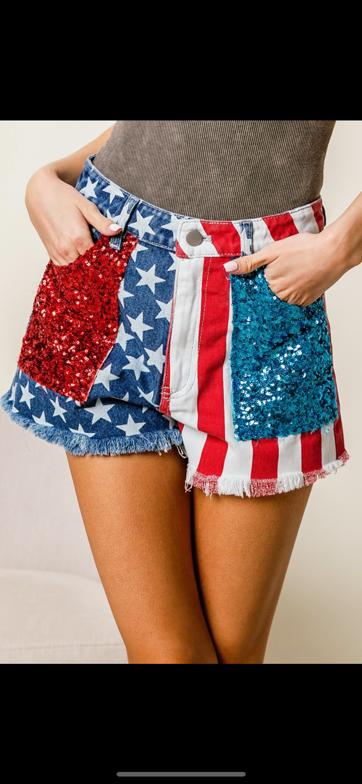4TH OF JULY SPARKLE SHORTS