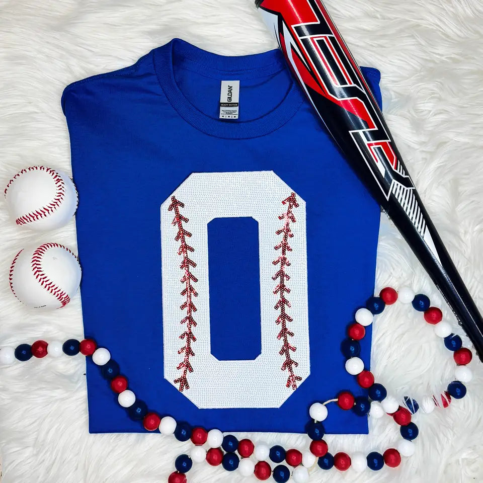 Custom Sequin Baseball Number Top