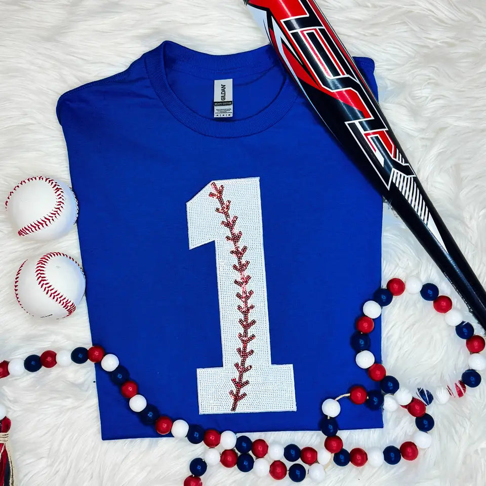 Custom Sequin Baseball Number Top