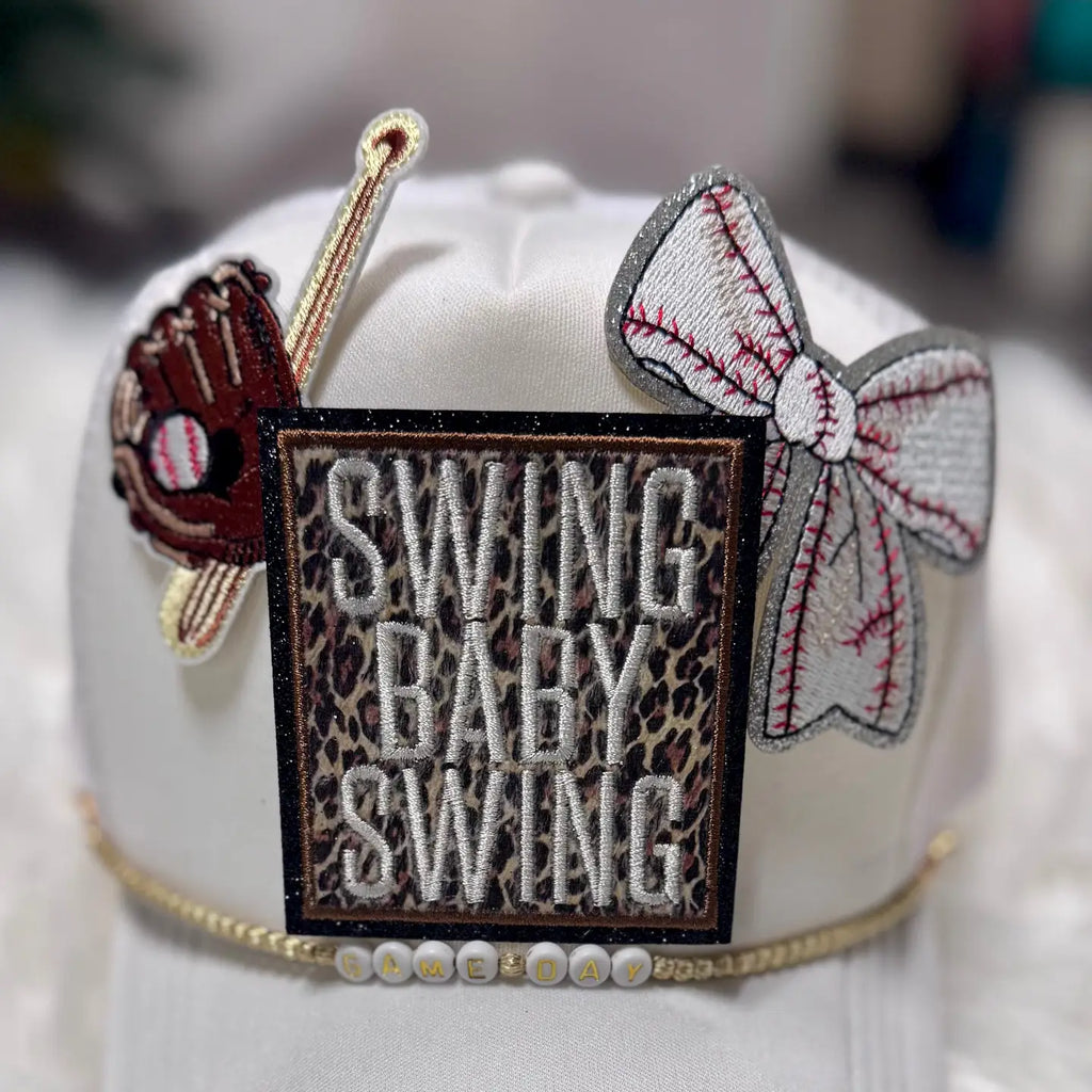 Baseball Swing Baby Swing Patch, Iron On Trucker Hat Patch