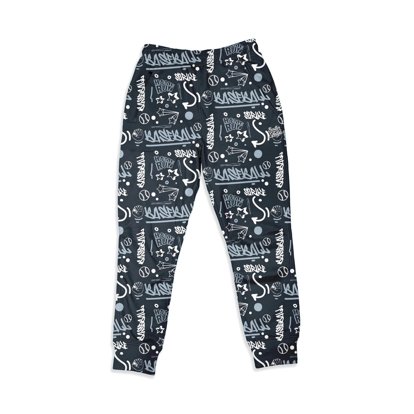 Baseball Lifestyle Ice Cream Drip Joggers Black Doodle