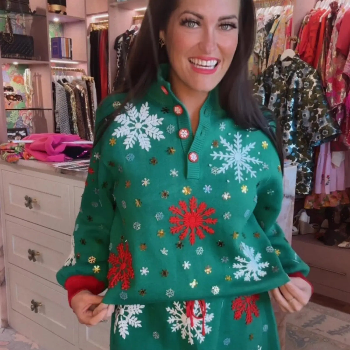 Bc Cozy Snowflake Sparkle Sweater Pre-Order Est. Ship