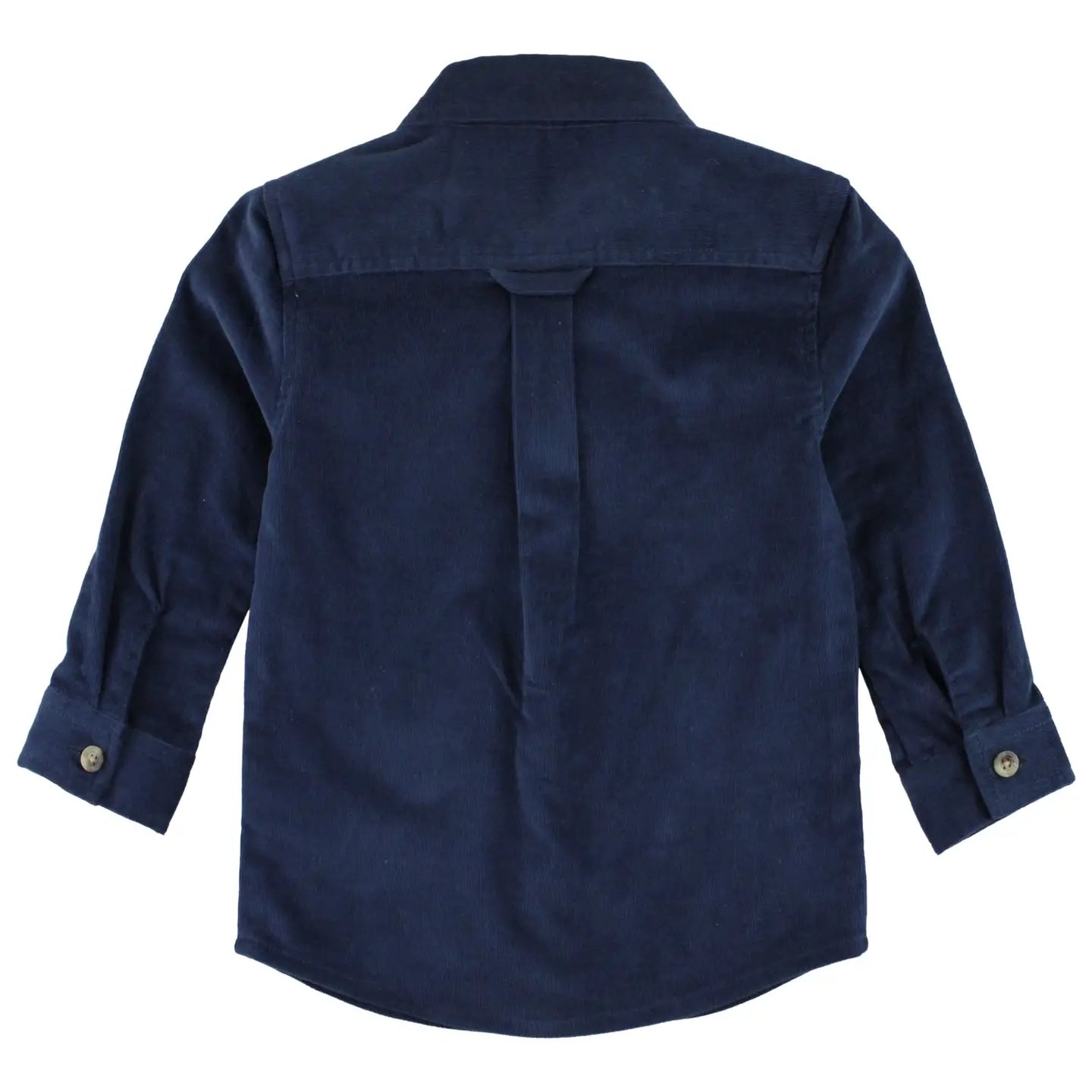 Boys Dark Navy Stretch Corduroy Long Sleeve Button Down Shirt