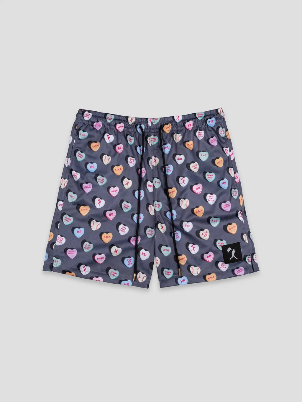 Candy Heart Diamond Air Mesh Shorts (Charcoal)